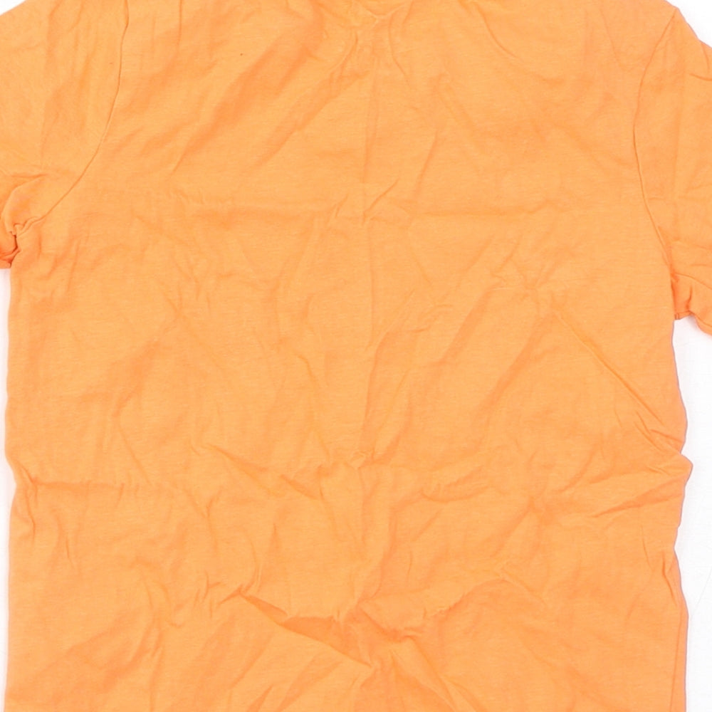 Everyday Boys Orange Cotton Basic T-Shirt Size 3-4 Years Round Neck Pullover - Wild Life Crew