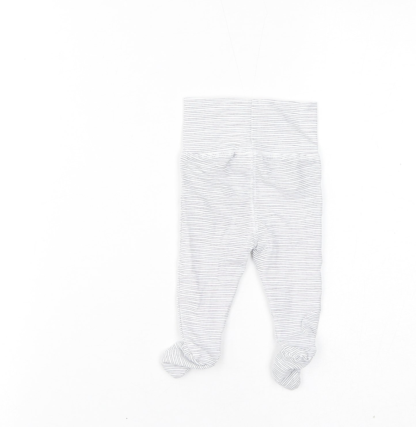 NEXT Boys White Striped Cotton Capri Leggings Size 3-6 Months Pullover - Inside Leg-7