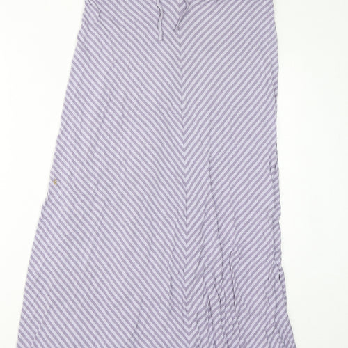 California Womens Purple Striped Viscose Maxi Size L Off the Shoulder Pullover