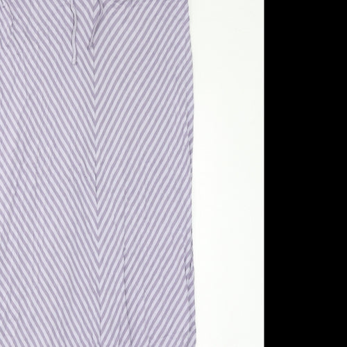 California Womens Purple Striped Viscose Maxi Size L Off the Shoulder Pullover