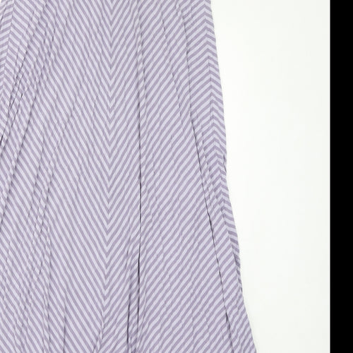 California Womens Purple Striped Viscose Maxi Size L Off the Shoulder Pullover