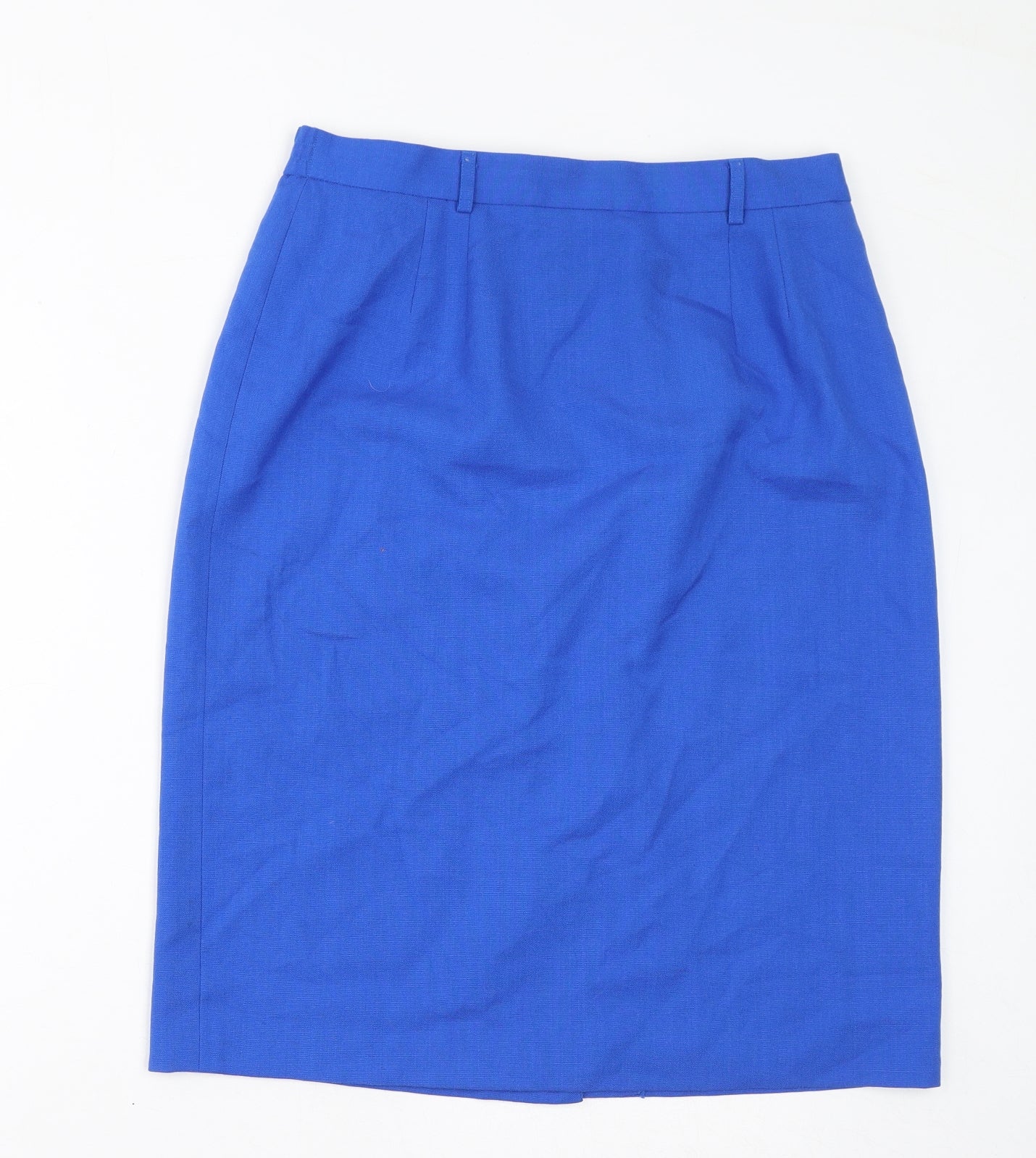 Viyella Womens Blue Polyester Straight & Pencil Skirt Size 14 Zip