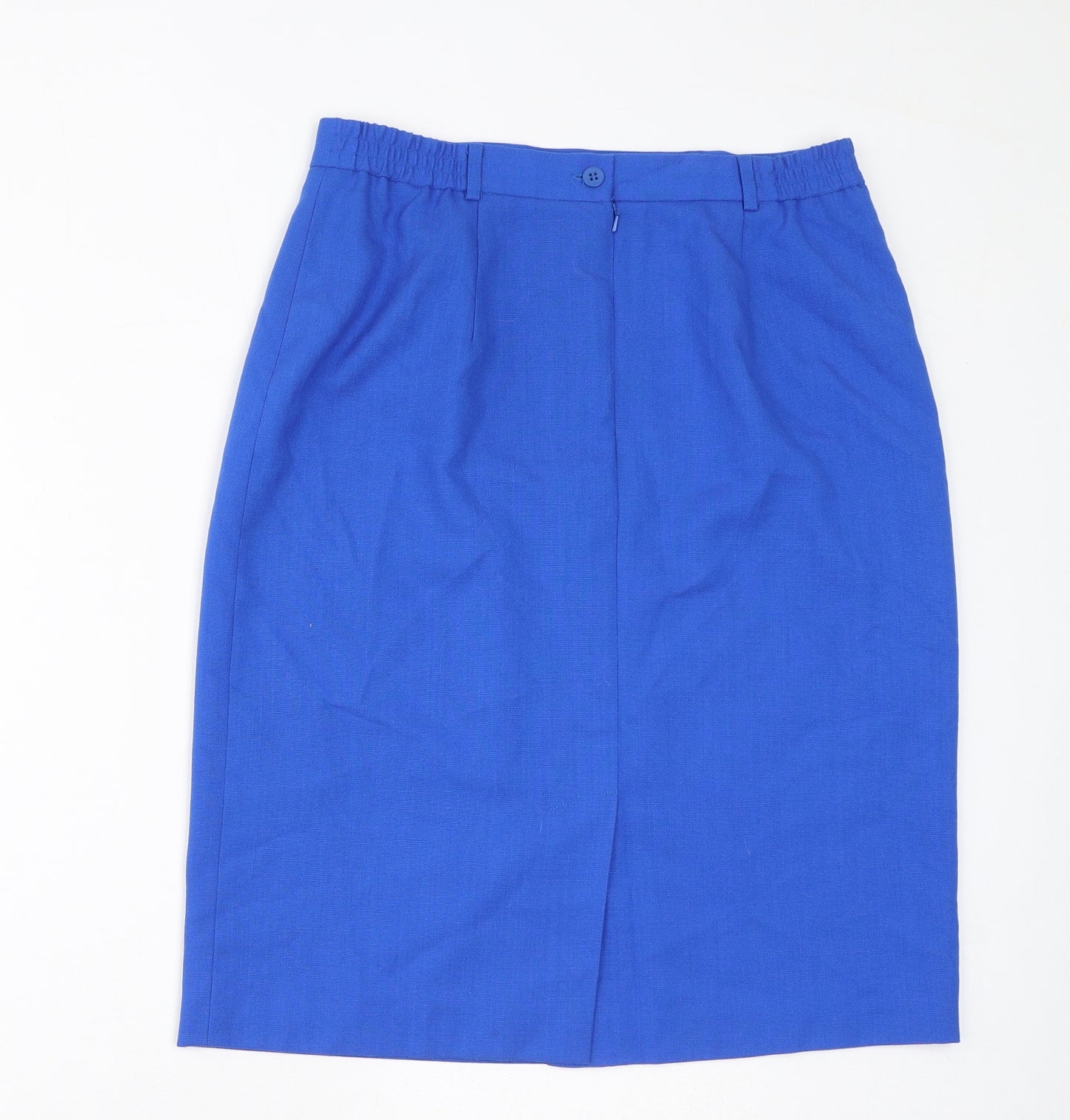 Viyella Womens Blue Polyester Straight & Pencil Skirt Size 14 Zip