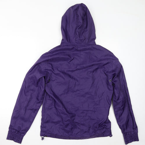 Bershka Womens Purple Rain Coat Coat Size M Zip