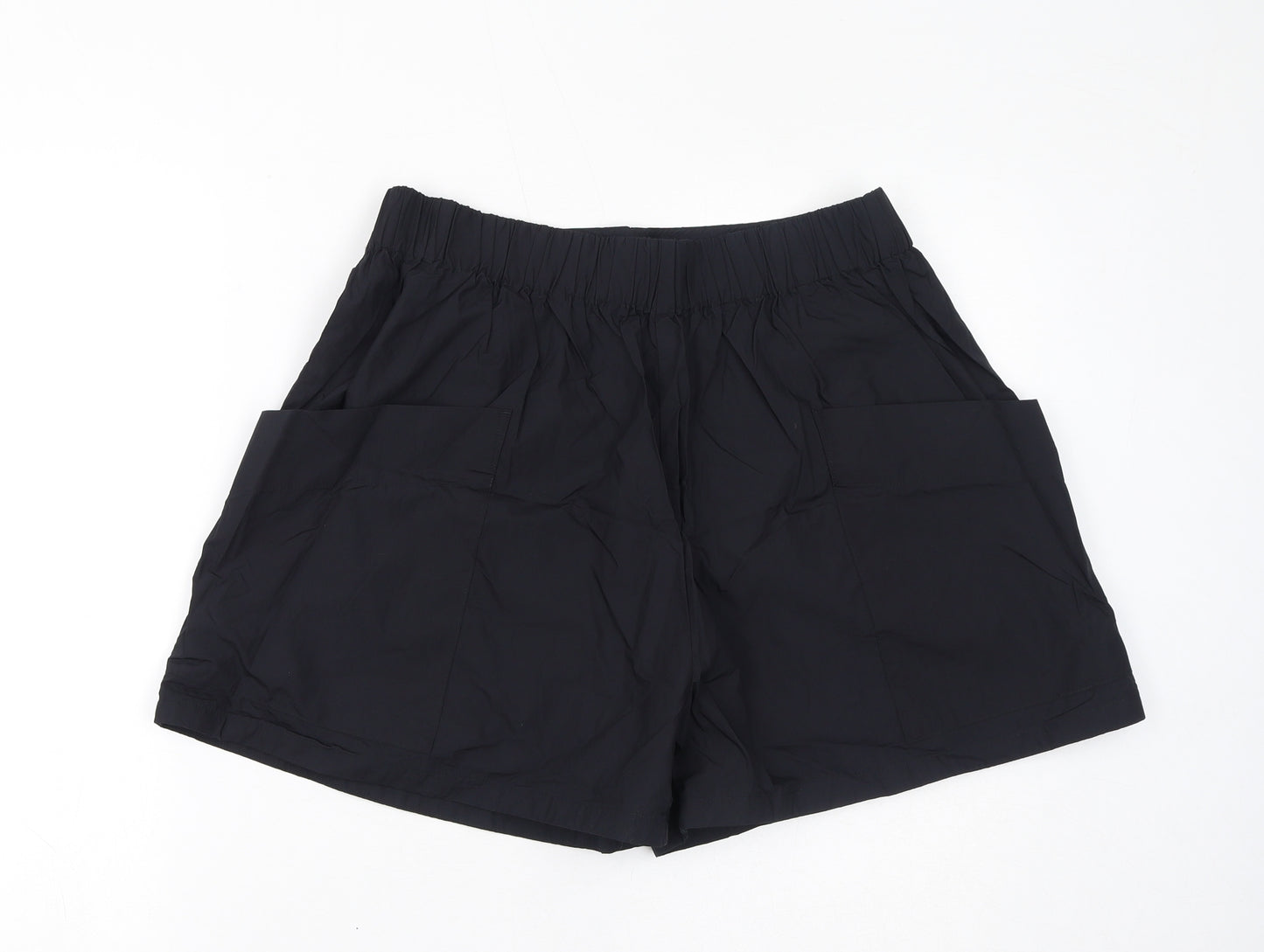 Uniqlo Womens Black Cotton Sweat Shorts Size 31 in L3 in Regular - Pockets