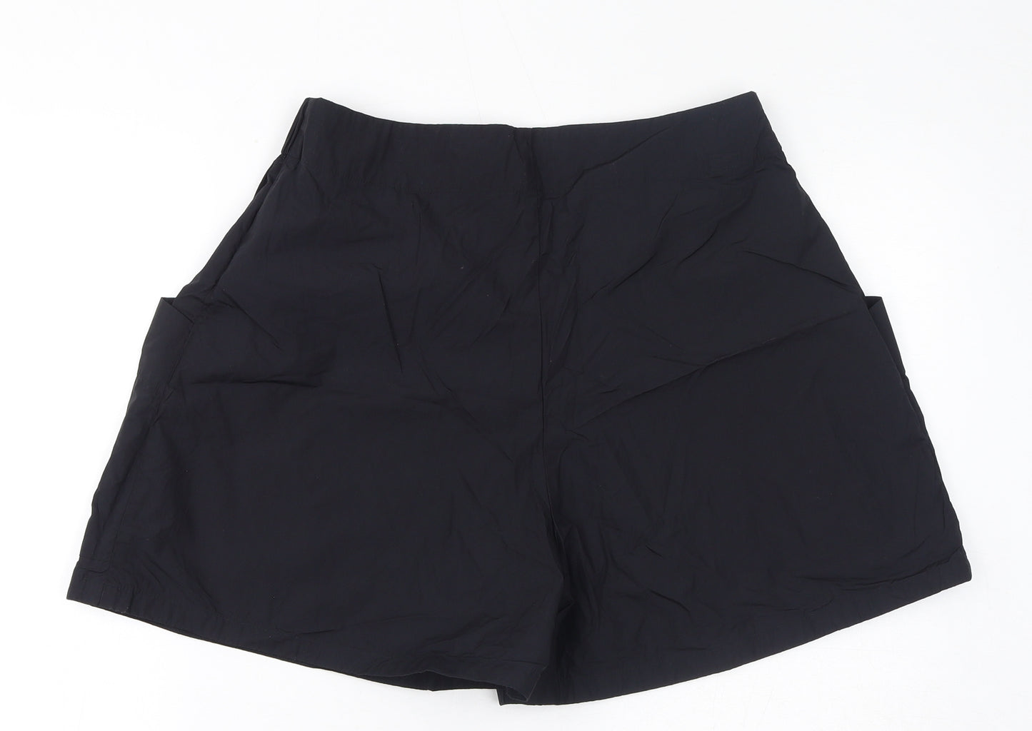 Uniqlo Womens Black Cotton Sweat Shorts Size 31 in L3 in Regular - Pockets