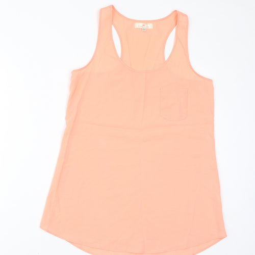 River Island Womens Orange Polyester Basic Tank Size 10 Round Neck