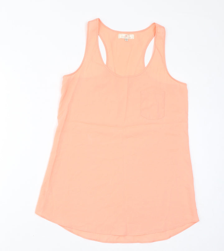 River Island Womens Orange Polyester Basic Tank Size 10 Round Neck
