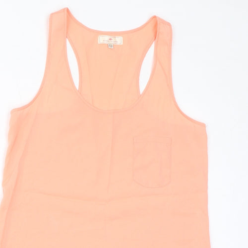 River Island Womens Orange Polyester Basic Tank Size 10 Round Neck