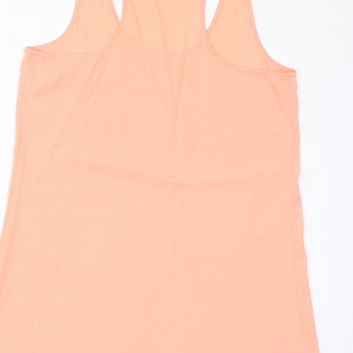 River Island Womens Orange Polyester Basic Tank Size 10 Round Neck