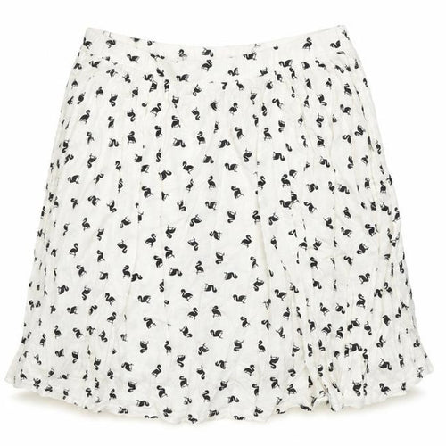 ASOS Womens White Geometric Viscose Mini Skirt Size 10 - Flamingos