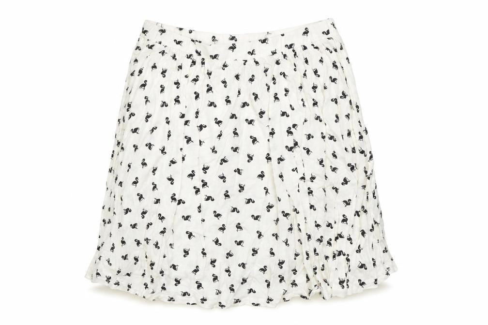 ASOS Womens White Geometric Viscose Mini Skirt Size 10 - Flamingos