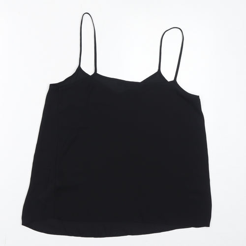 New Look Womens Black Polyester Basic Tank Size 10 V-Neck