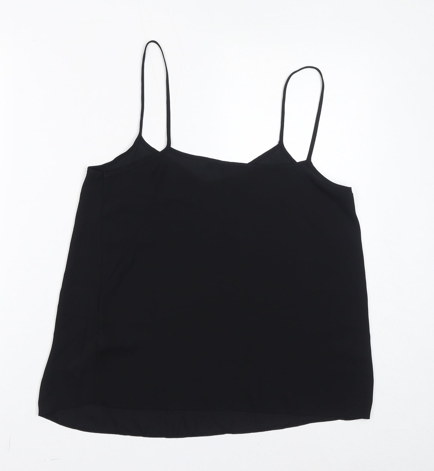 New Look Womens Black Polyester Basic Tank Size 10 V-Neck