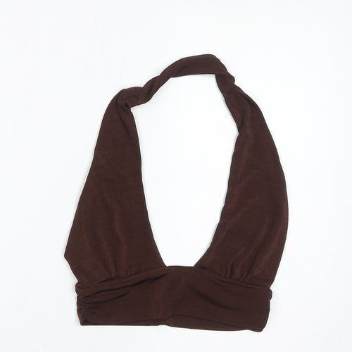 Divided by H&M Womens Brown Polyester Cropped Tank Size XS V-Neck