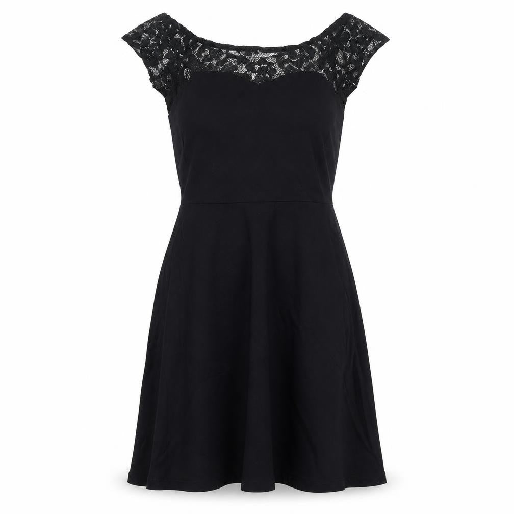 Front view of New Look women’s black cotton a-line, size UK 10, square neck pullover