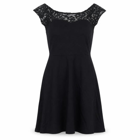 Front view of New Look women’s black cotton a-line, size UK 10, square neck pullover