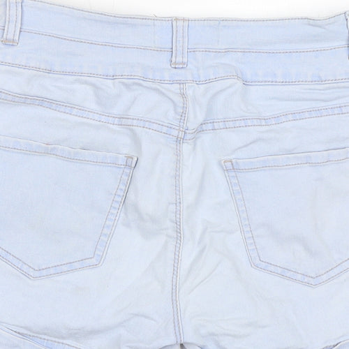 New Look Womens Blue Cotton Basic Shorts Size 10 L3 in Regular Zip