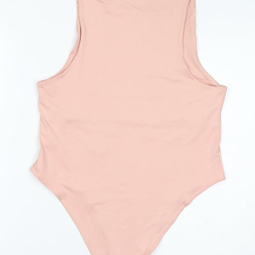Quiz Womens Pink Polyester Bodysuit One-Piece Size 14 Button