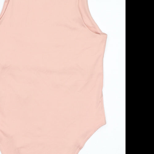 Quiz Womens Pink Polyester Bodysuit One-Piece Size 14 Button
