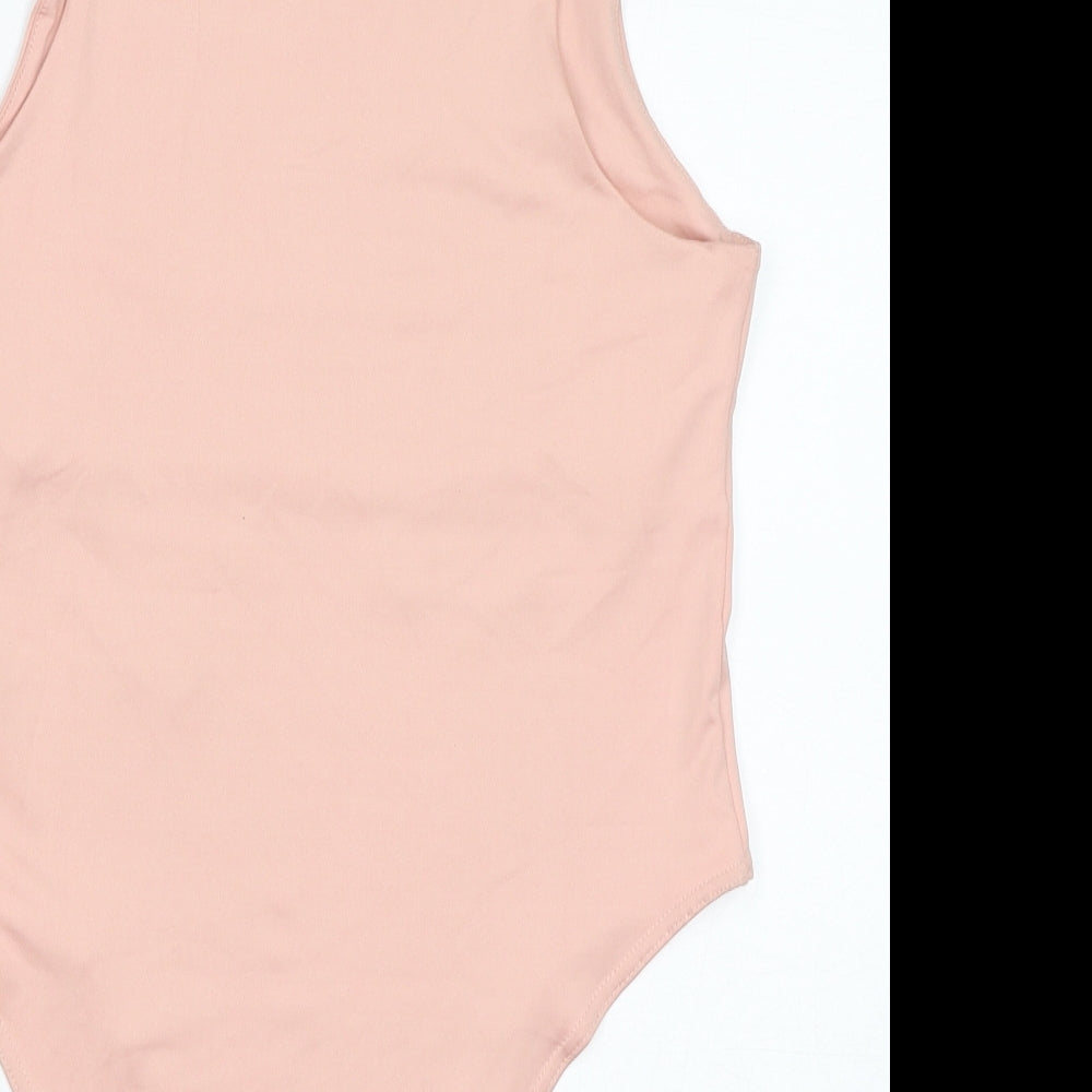 Quiz Womens Pink Polyester Bodysuit One-Piece Size 14 Button