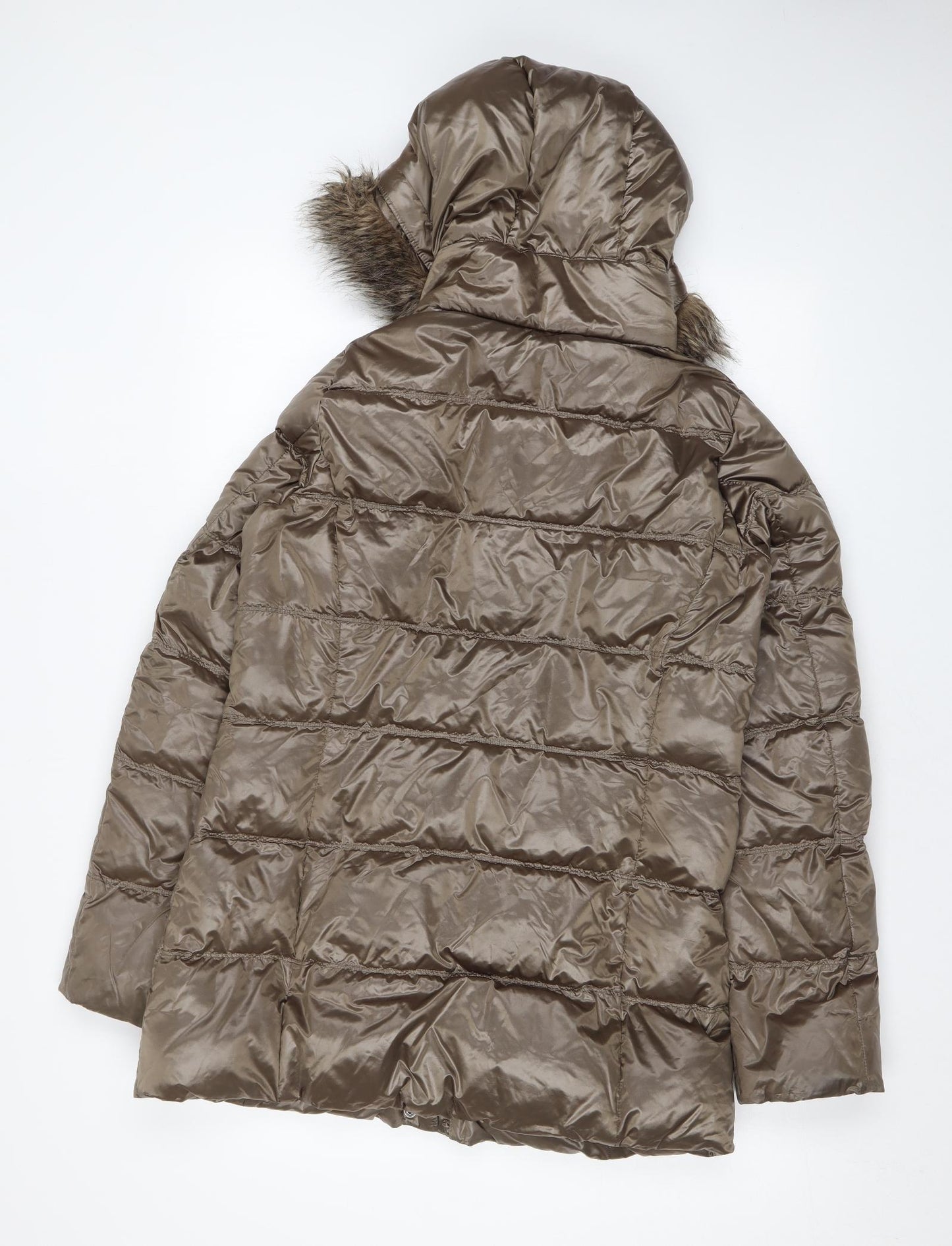 Uniqlo Womens Brown Puffer Jacket Coat Size S Zip