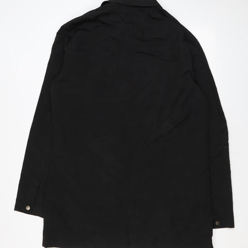 Topman Mens Black Rain Coat Coat Size L Zip