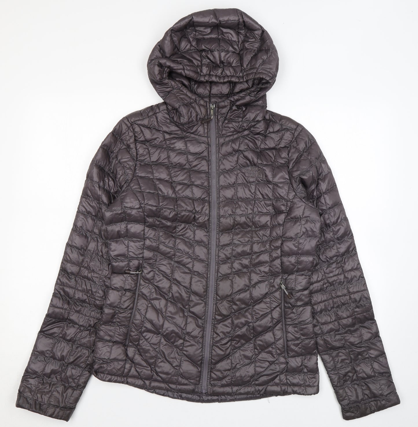 The North Face Womens Grey Puffer Jacket Coat Size M Zip