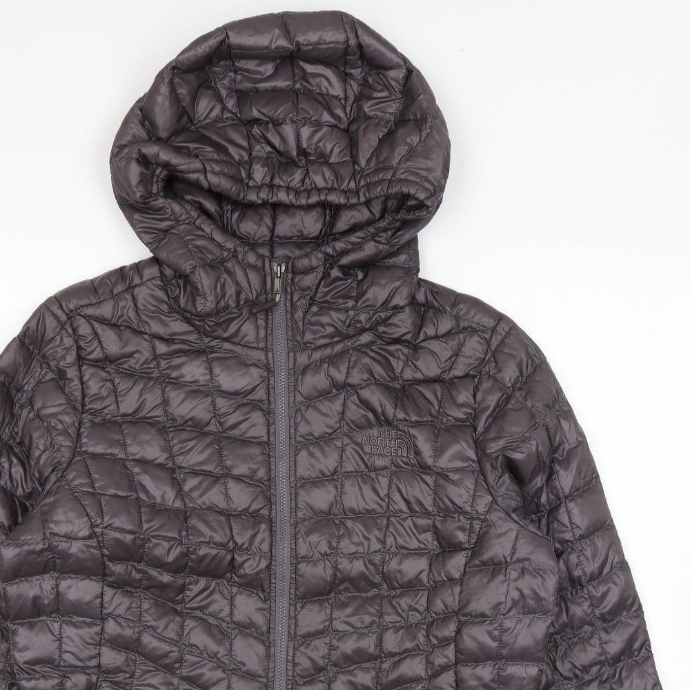 The North Face Womens Grey Puffer Jacket Coat Size M Zip