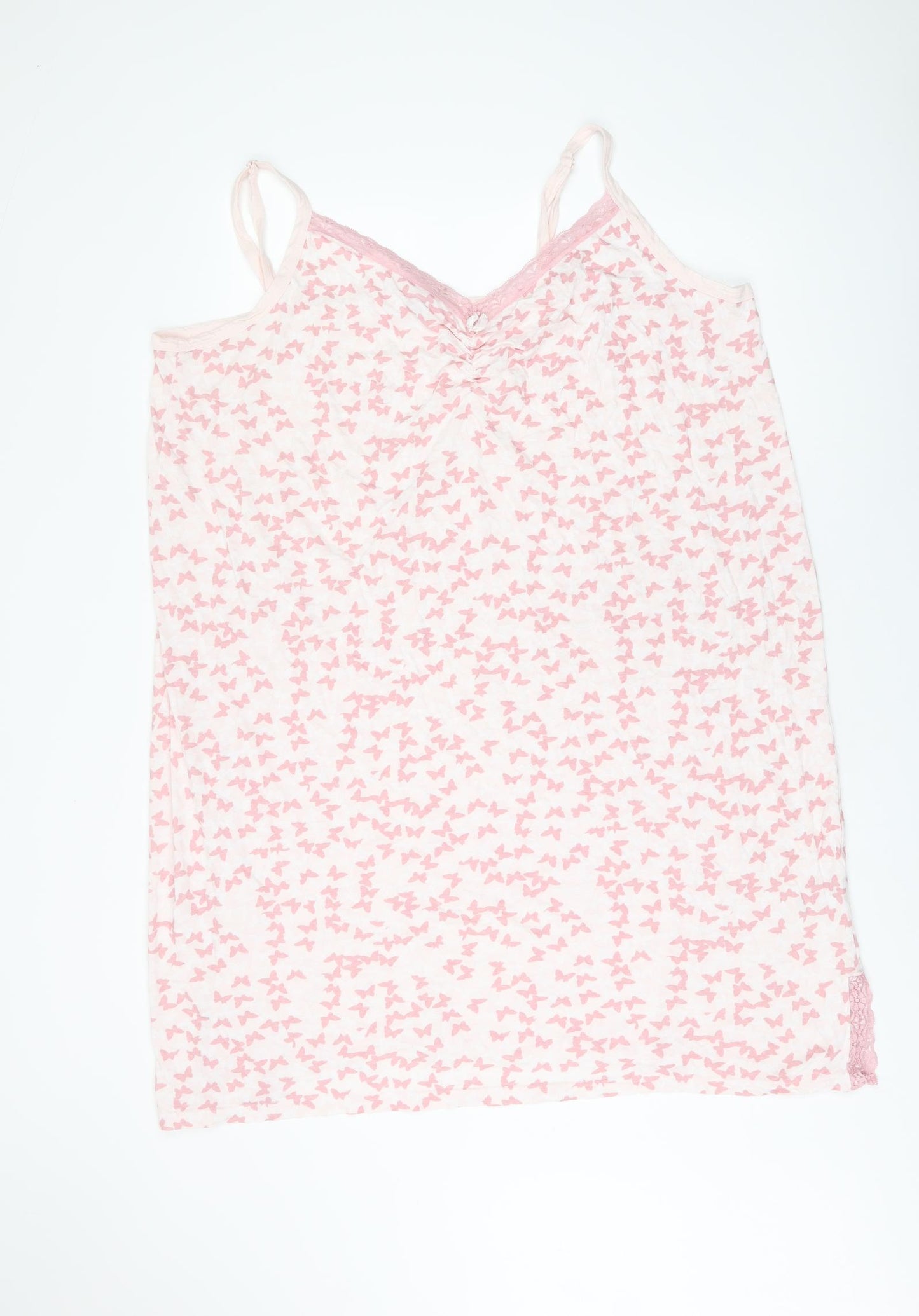 Love Yours Womens Pink Geometric Cotton Cami Dress Size 22 - Size 22-24