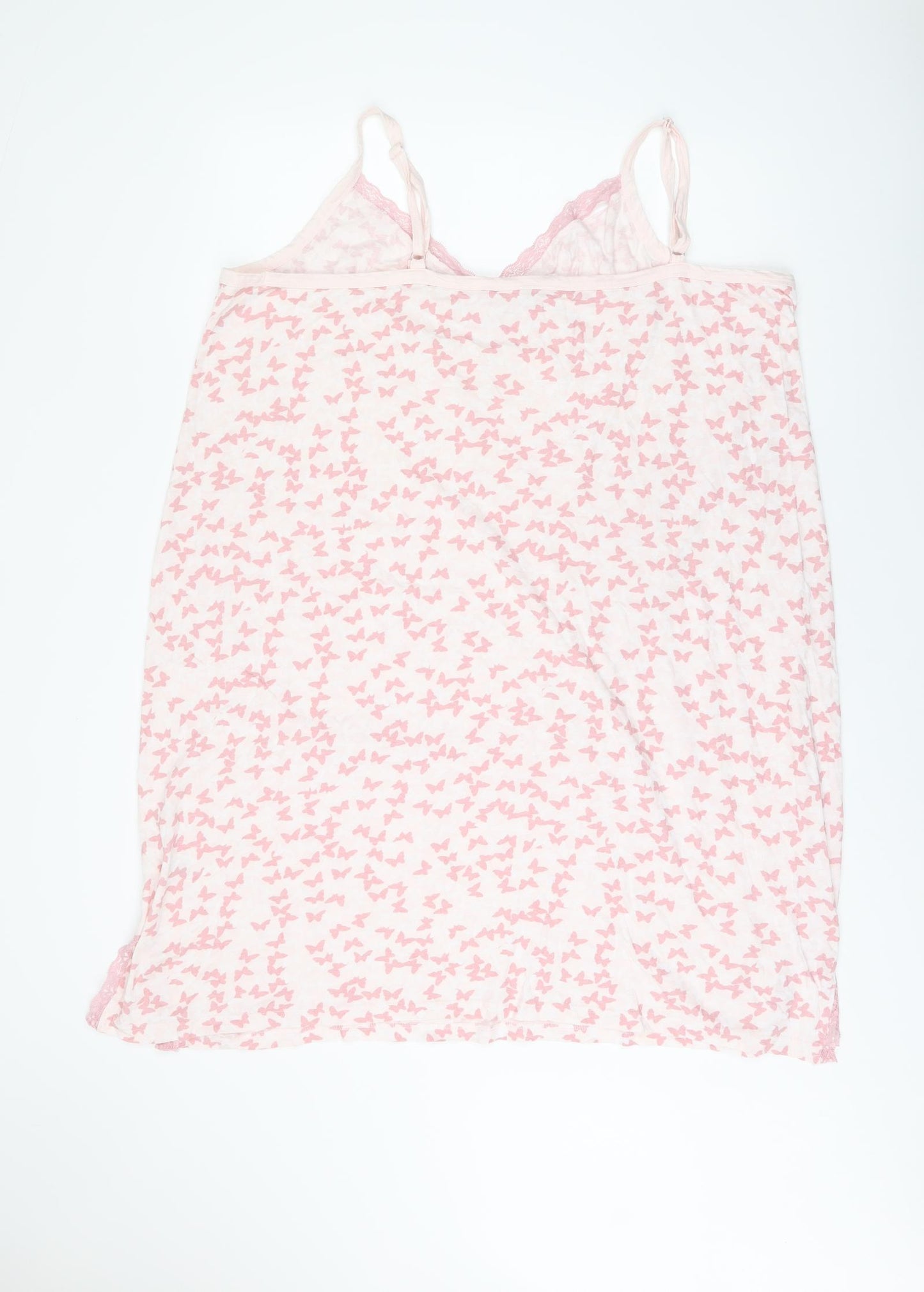 Love Yours Womens Pink Geometric Cotton Cami Dress Size 22 - Size 22-24