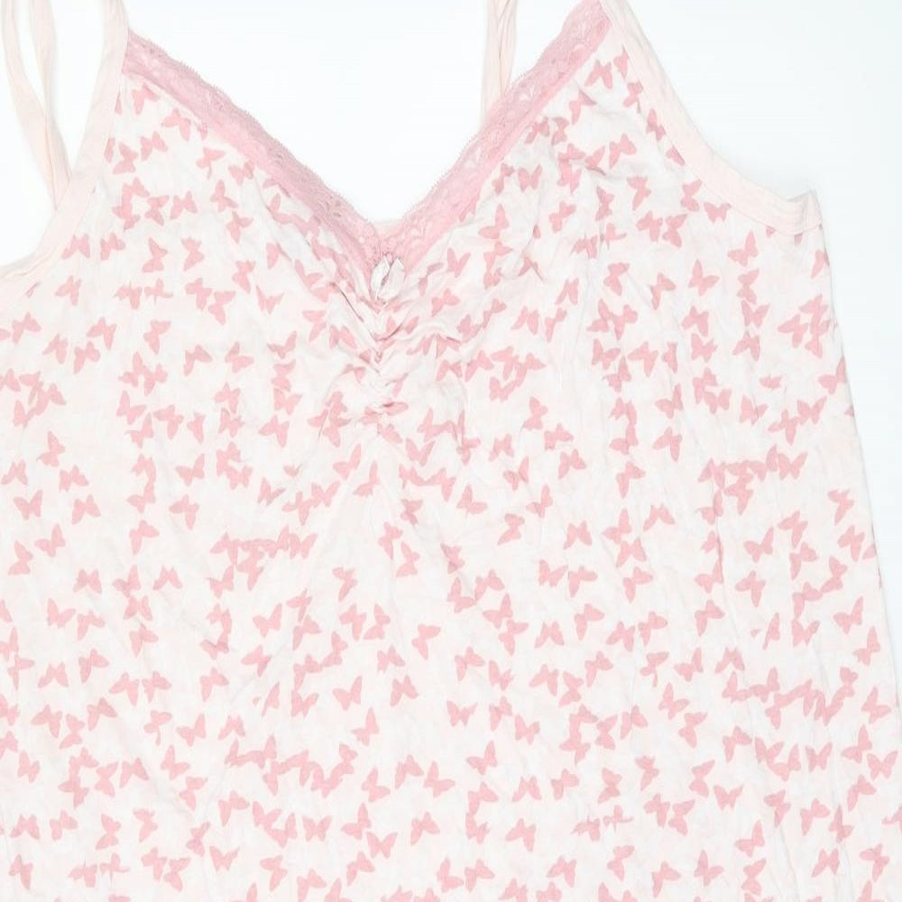 Love Yours Womens Pink Geometric Cotton Cami Dress Size 22 - Size 22-24