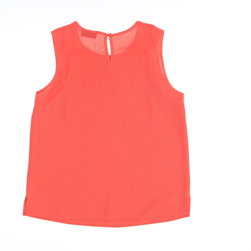Wallis Womens Red Polyester Basic T-Shirt Size 12 Round Neck