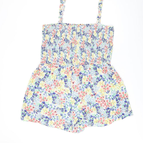 New Look Womens Multicoloured Floral Viscose Playsuit One-Piece Size 22 Pullover