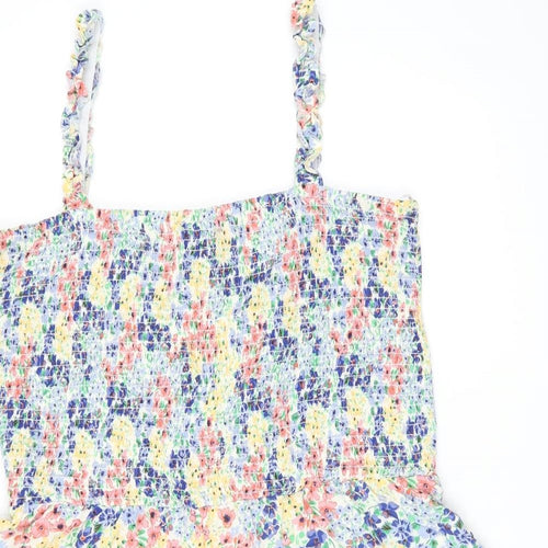 New Look Womens Multicoloured Floral Viscose Playsuit One-Piece Size 22 Pullover
