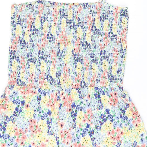 New Look Womens Multicoloured Floral Viscose Playsuit One-Piece Size 22 Pullover