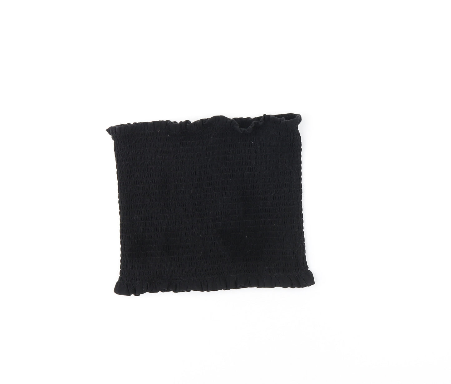 H&M Womens Black Cotton Cropped T-Shirt Size M Off the Shoulder