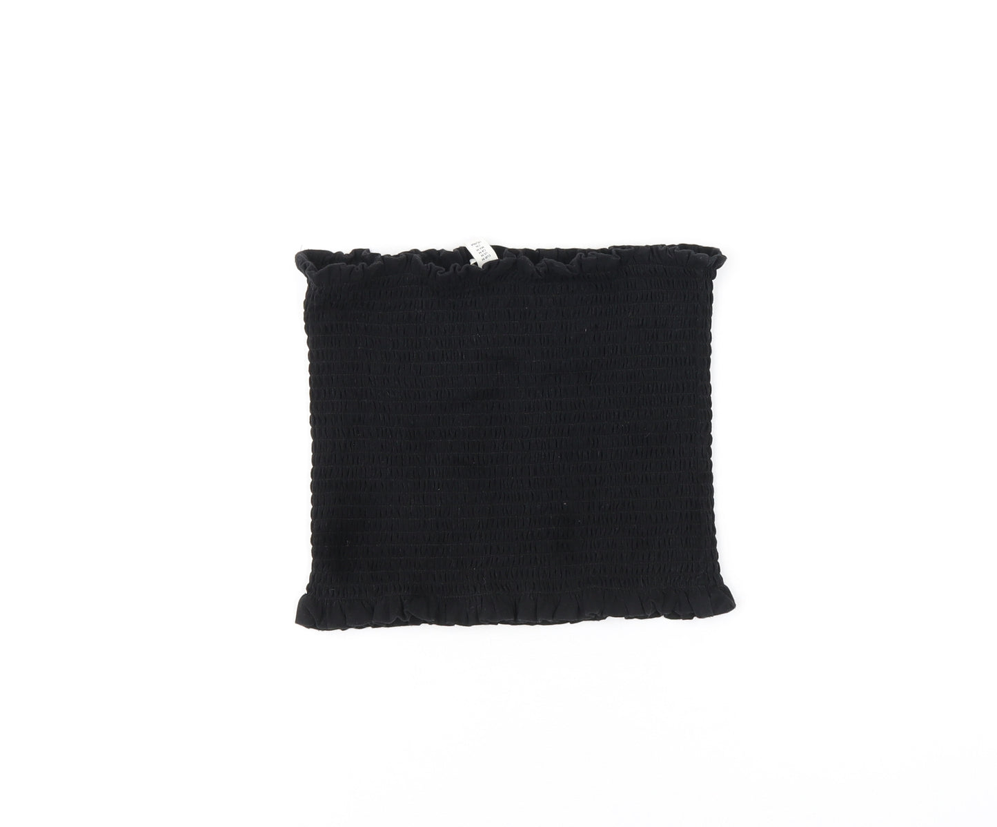 H&M Womens Black Cotton Cropped T-Shirt Size M Off the Shoulder