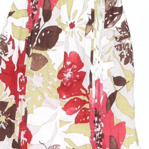 Caroline Rohmer Womens Multicoloured Floral Acetate Flare Skirt Size 16 Zip