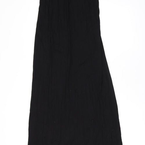 Warehouse Womens Black Viscose Maxi Size 6 Round Neck Pullover