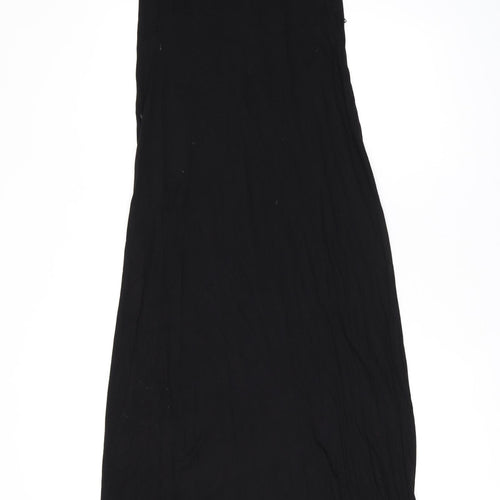 Warehouse Womens Black Viscose Maxi Size 6 Round Neck Pullover