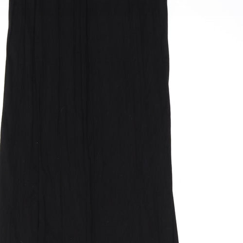 Warehouse Womens Black Viscose Maxi Size 6 Round Neck Pullover