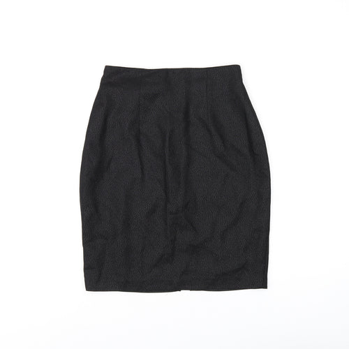 Avi Tenzer Womens Black Polyester Straight & Pencil Skirt Size 6 Zip