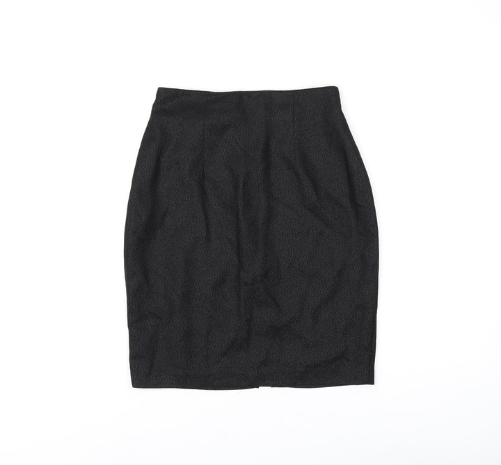 Avi Tenzer Womens Black Polyester Straight & Pencil Skirt Size 6 Zip