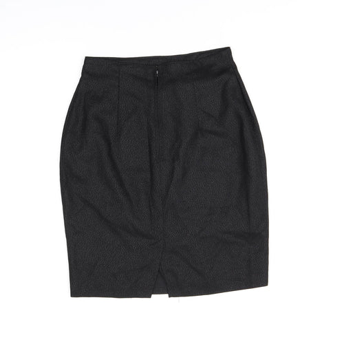 Avi Tenzer Womens Black Polyester Straight & Pencil Skirt Size 6 Zip