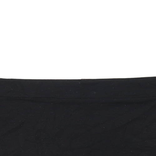ASOS Womens Black Cotton Cropped T-Shirt Size 16 Off the Shoulder