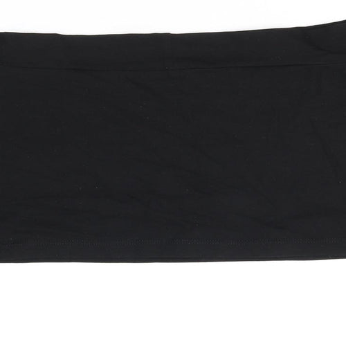 ASOS Womens Black Cotton Cropped T-Shirt Size 16 Off the Shoulder
