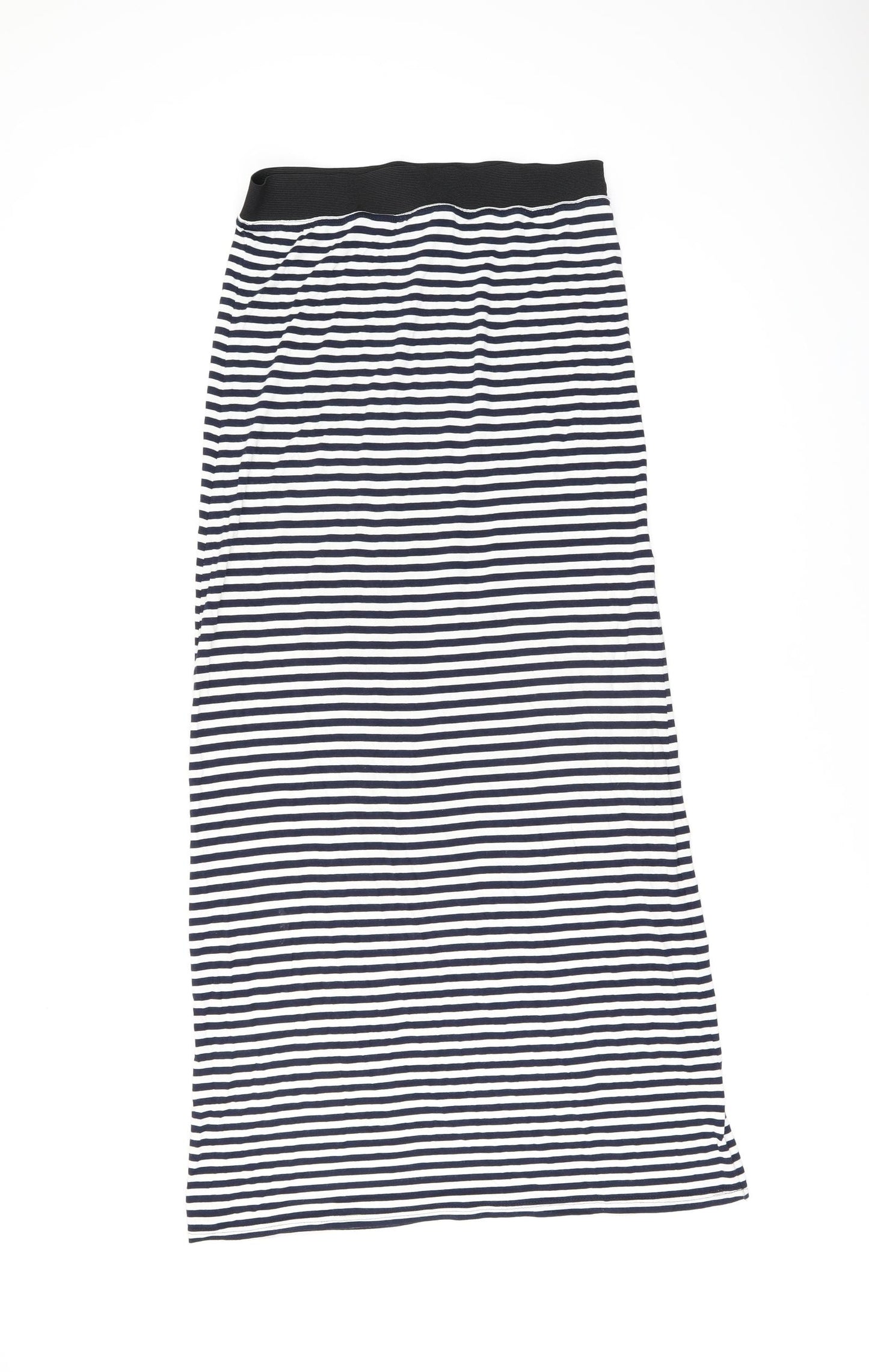 Candy Crush Womens White Striped Viscose Maxi Skirt Size M - Size M/L