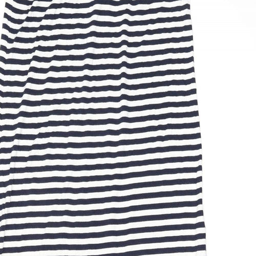 Candy Crush Womens White Striped Viscose Maxi Skirt Size M - Size M/L