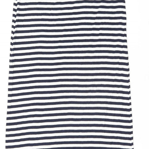 Candy Crush Womens White Striped Viscose Maxi Skirt Size M - Size M/L